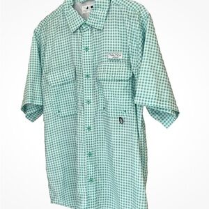 Nautica Angler Green Button Down UPF 50 Shirt